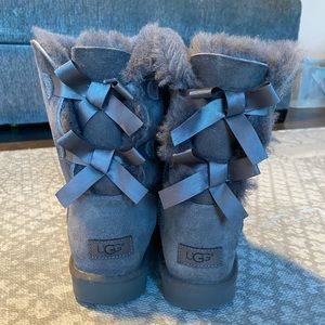 Grey Bailey Bow II UGG Boots